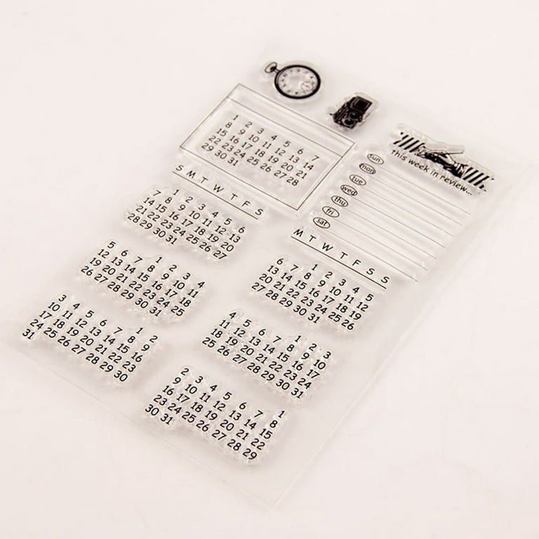 Clear Bullet Journal Calendar Stamp, Planner Stamp Set Month Date