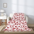 thumbnail image 2 of Disketp Red Football Cozy Flannel Fleece Throw Blanket: Has a velvety texture for All Seasons - Perfect for Women, Men, & Kids"40"x30", 2 of 6