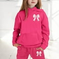 thumbnail image 2 of Toddler Outfits for Girls Sets Hoodie Pants Letter Print Kids Casual Two Piece Winter Comfy Fall Girls Clothes Hot Pink Size 2-3T, 2 of 4