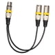 thumbnail image 1 of Cable divisor de micrófono balanceado de 1 XLR hembra a 2 XLR macho de alta resistencia en Y Amarillo, 1 of 9