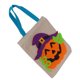 thumbnail image 3 of Bolsa de mano de lino lindo saco de almacenamiento vívido para decoración de Halloween fiesta espectáculo vestir sombrero púrpura calabaza beige, 3 of 5