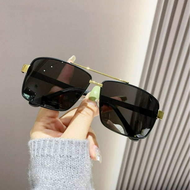 Gafas de sol de metal de moda gafas de sol retro con montura cuadrada para hombre gafas de sol para conducir gafas de sol modernas y de moda Walmart en linea