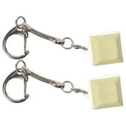 2 Pcs Keycap Keychain Exquisite Keychains Book Tab Crafting Gadgets Fob Keyboards Handbag Hanging Charms Wallet Pendant