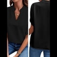thumbnail image 2 of Blusa de para Mujer, Cuello en V, Estilo Túnica Elegante. Negro XL, 2 of 5