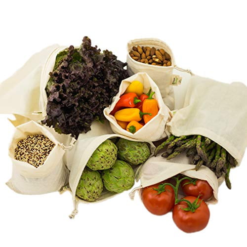 Simple Ecology Muslin Reusable Produce Shopping and Storage Bags