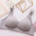 thumbnail image 6 of Bigersell Women Plus Size Full-Coverage Bras Ladies V-Neck Push up Padded Bra Wireless Bralette No Underwire Comfort Wide Strap Soft Wire-Free Bra Everyday Bra Underwear Y-10-Gray 36, 6 of 6