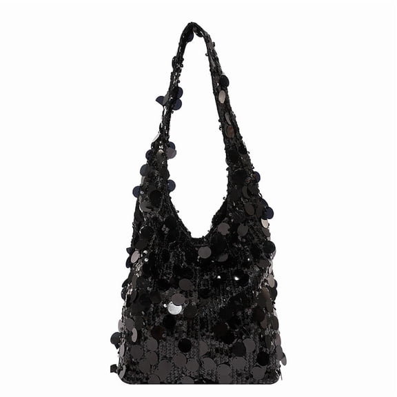 Baguery Women's Sequin Bling Evening Bag - Sparkly Hobo Purse with Magnetic Closure, Top Handle Handbag for Party/Wedding (8.27×3.94×8.27in)​