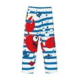 thumbnail image 5 of Daiia Red Funny Crab on Blue Stripe Men's Sleep Pant with Pockets and Drawstring,Pajama Pants-XX-Large, 5 of 9