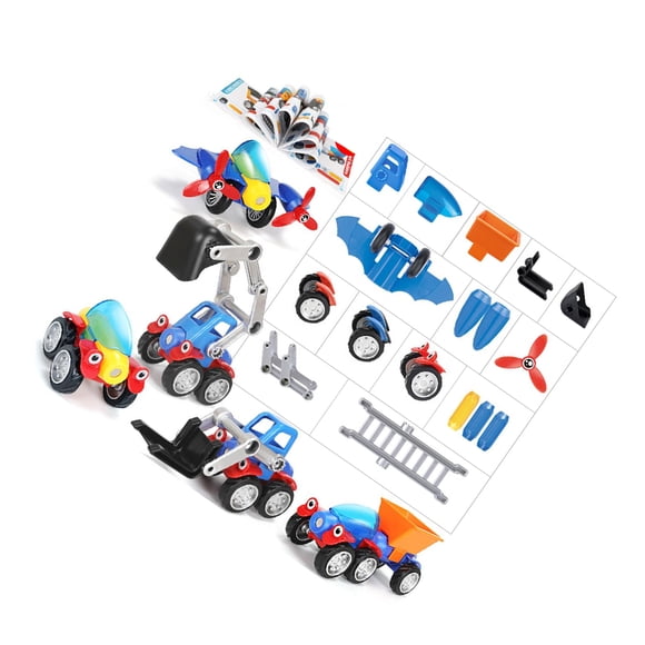 Blocs de Pierre Jouets de Voiture Ensemble de Constructeurs Modèles de Boules en Métal Véhicule d'Éducation Précoce pour Enfants Cadeau 19 Pcs