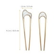 thumbnail image 3 of 2 Pcs Épingle à Cheveux en Forme de U en Métal Support de Chignon Accessoire pour Cheveux pour Femmes Filles, 3 of 8