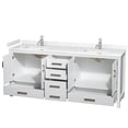 thumbnail image 2 of Wyndham Collection Sheffield 80" No Mirror Wood Double Bathroom Vanity in White, 2 of 4