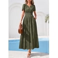 thumbnail image 2 of PRETTYGARDEN Womens Boho Maxi Dress Floral Summer Spring Short Sleeve V Neck A Line Embroidered Beach Vacation Dresses, 2 of 8