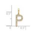 thumbnail image 2 of Diamond2Deal 14K Pendentif Initiale Lettre P en Or Jaune pour Femmes (L -0.63 Pouce), 2 of 4