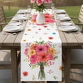 thumbnail image 4 of Spring Flowers Table Runner 48 Inches, Pastoral Daisy Leaves Rustic Botanical Bed Runner Dresser Scarves Tabletop for Indoor Outdoor Parties/Ceremony/Banquet, 13" x 48", 4 of 8