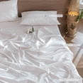 thumbnail image 3 of MooMee Striped Duvet Cover Set Twin 100% Washed Cotton Linen Like Textured Breathable 2-Piece (White& Greyish Pink Wide Stripes, 68"x90"), 3 of 8