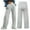 Gray, variant on Odbmxy Wide-Leg Plus Size Pants for Women Full High Waist Womens Trousers Workout Palazzo Blue Loose with Pockets Pants,M