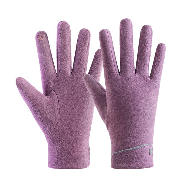 Aayomet Ladies Autumn Winter Comfortable Flip Cover Plus Velvet Windproof and Cold Proof Warm Riding and Driving Touchscreen Gloves Ski Gloves Mittens Men,Purple One Size