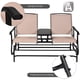 thumbnail image 4 of Costway Mecedora para 2 Personas, Silla de Columpio con Mesa Central de Cristal Templado, Banco de Exterior con Estructura de Acero & Tejido de Malla Transpirable para Porche, Balcón, 4 of 6