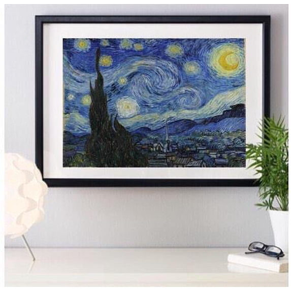Starry Night Vincent Van Gogh Artwork Framed Art Poster Print