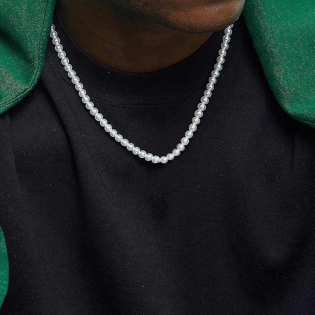 2022 nueva moda collar de perlas de imitación hombres temperamento Simple Handma Aespa kaili Sencillez