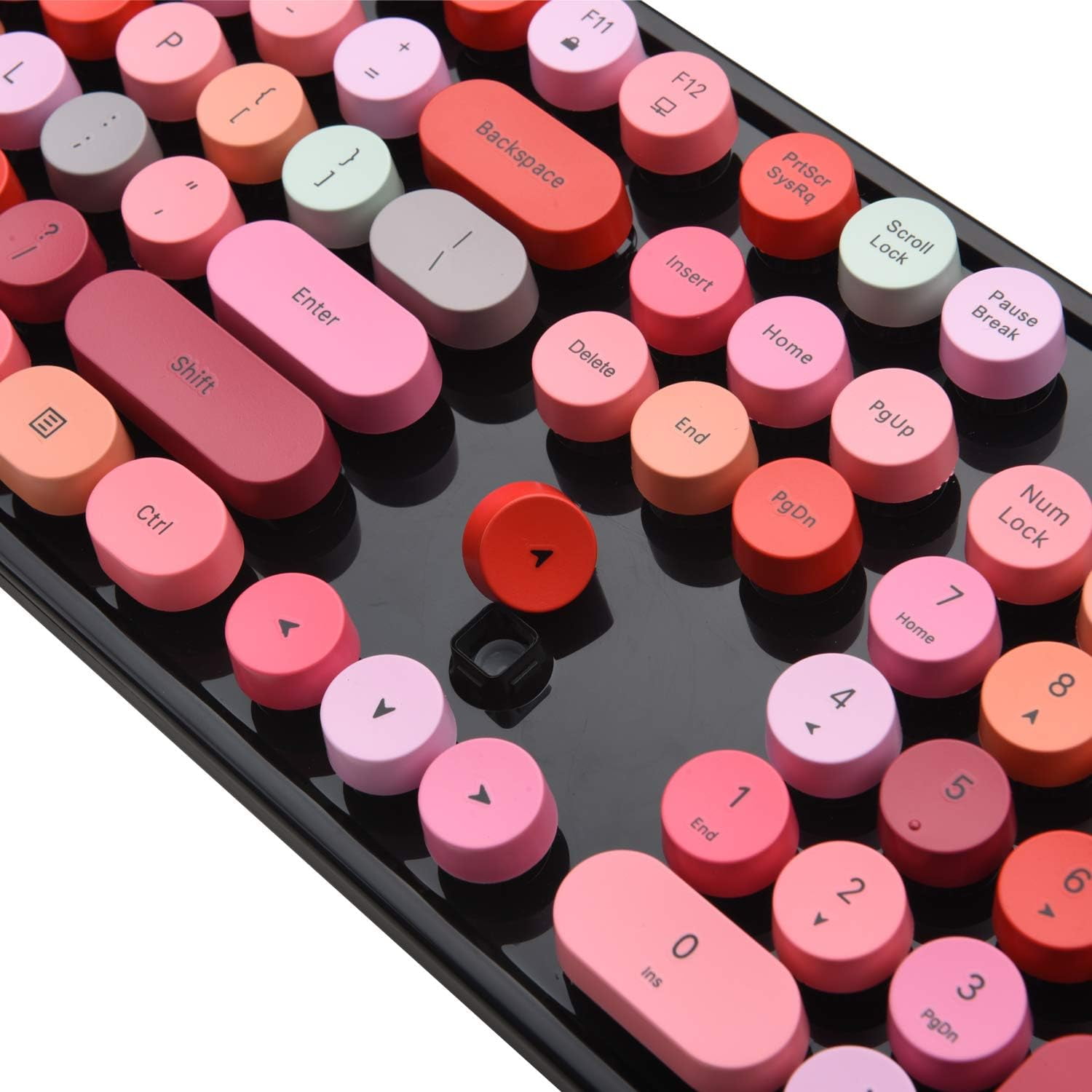 Colorful Computer Wireless Keyboard and Mouse Combination, Typewriter Soft Key Office Full-size Keyboard, 2.4GHz Non-drop Connection and Optical Mouse (purple Color)