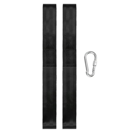 

Battle Rope Anchor Strap Kit with Heavy Duty Reinforced 2 Nylon Straps & 1 Stainless Steel Carabiner Clip for Ropes Home Gym Fitness & Training Rope Anchor