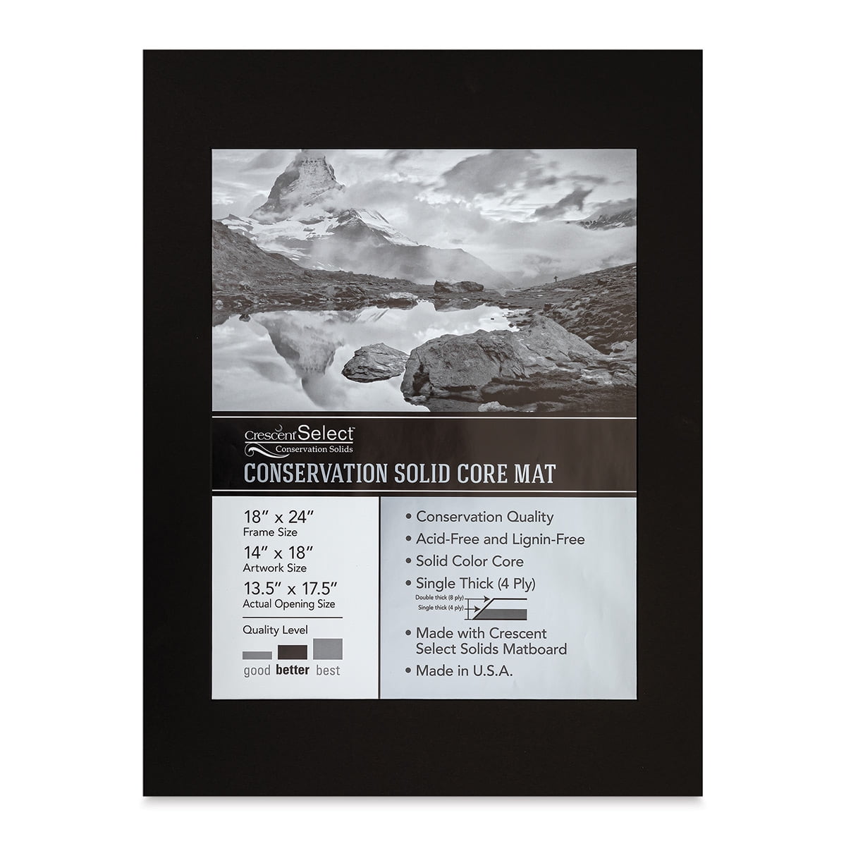 Smooth Black Crescent 921A Colored Mat Board 14-Ply Thickness 20 X 32 in ... 