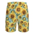 thumbnail image 6 of Kdxio Farmhouse Sunflower Pattern Mens Casual Shorts - Drawstring Summer Beach Sports Shorts for Men, 6 of 9
