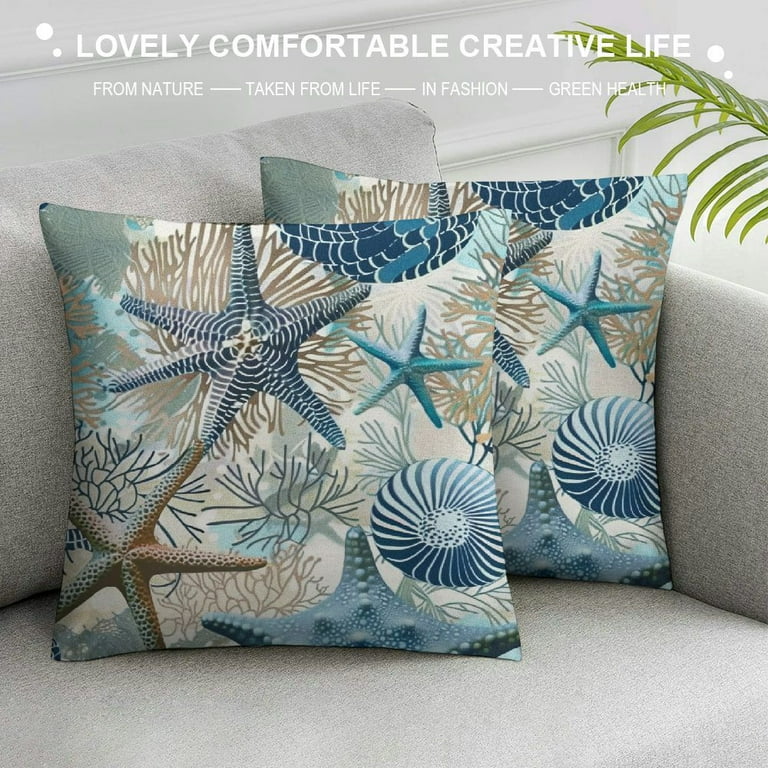 Shiartex Nautical Coastal Pillow Covers Beach Ocean Themed