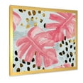 thumbnail image 2 of Designart 'Rough Brush Strokes Pink Colored Monstera II' Tropical Framed Art Print, 2 of 4
