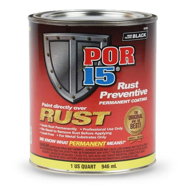 Revestimiento antióxido POR-15 Stop Rust 946 ml, negro semibrillante