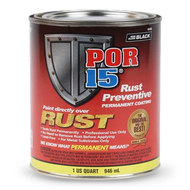 Revestimiento antióxido POR-15 Stop Rust 946 ml, negro semibrillante