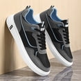 thumbnail image 5 of 1pair Men'S Fashion Skateboard Sneakers - Preppy Low-Top Lace-Up Casual Sports Shoes, Solid Color Faux Upper, Comfortable Fabric Lining, Durable PVC Sole, All-Season Outdoor Footwear, 5 of 9