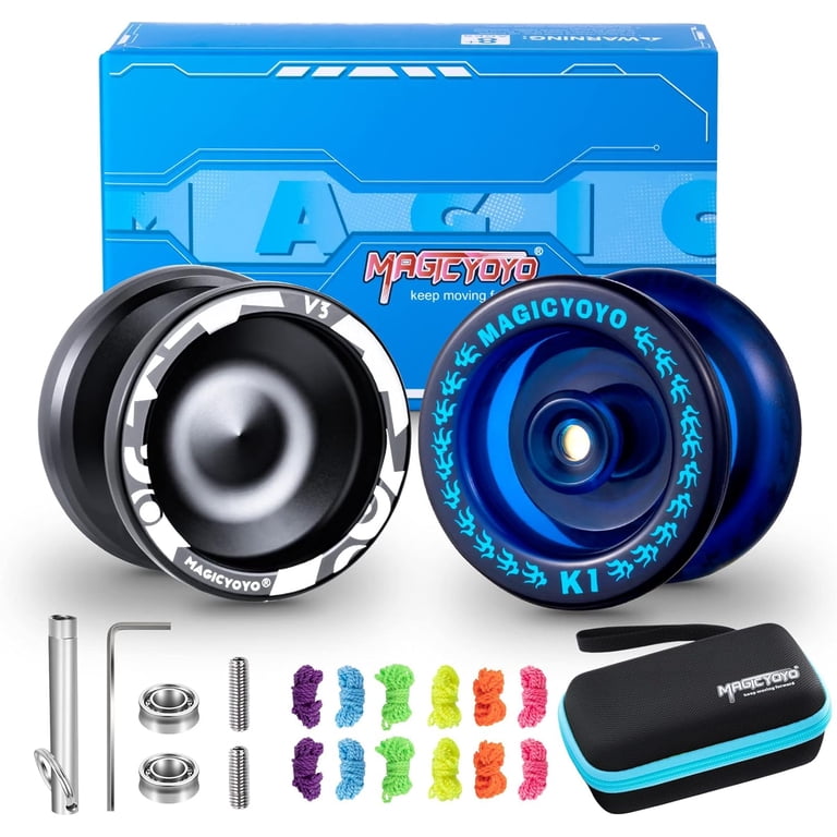 MAGICYOYO JoJo K1 Yoyo Dual Para Niños Y Principiantes – Modo Responsivo Y No Responsivo Con Rodamientos Intercambiables – Incluye Estuche Y 12 Cuerdas De Repuesto
