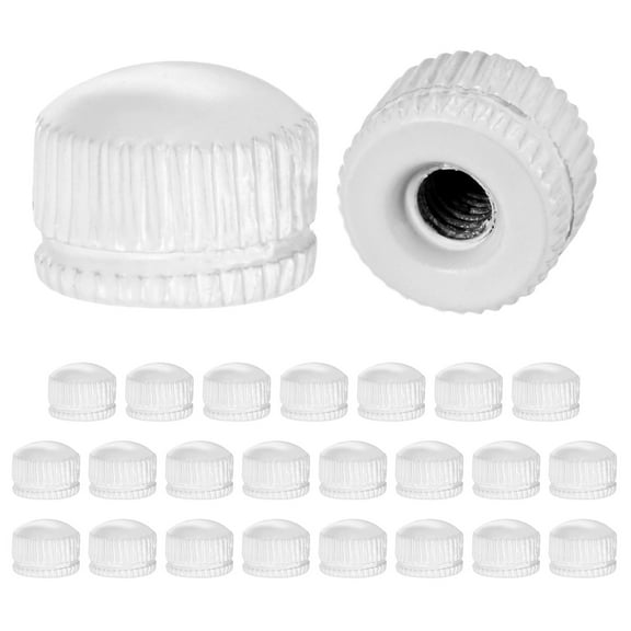25-Pack Threaded Cap Nuts, M4x11mm Screw Caps for Light Fixture, Female Knurled Knob Nut for Ceiling Light Cover Replacement [Matt White]