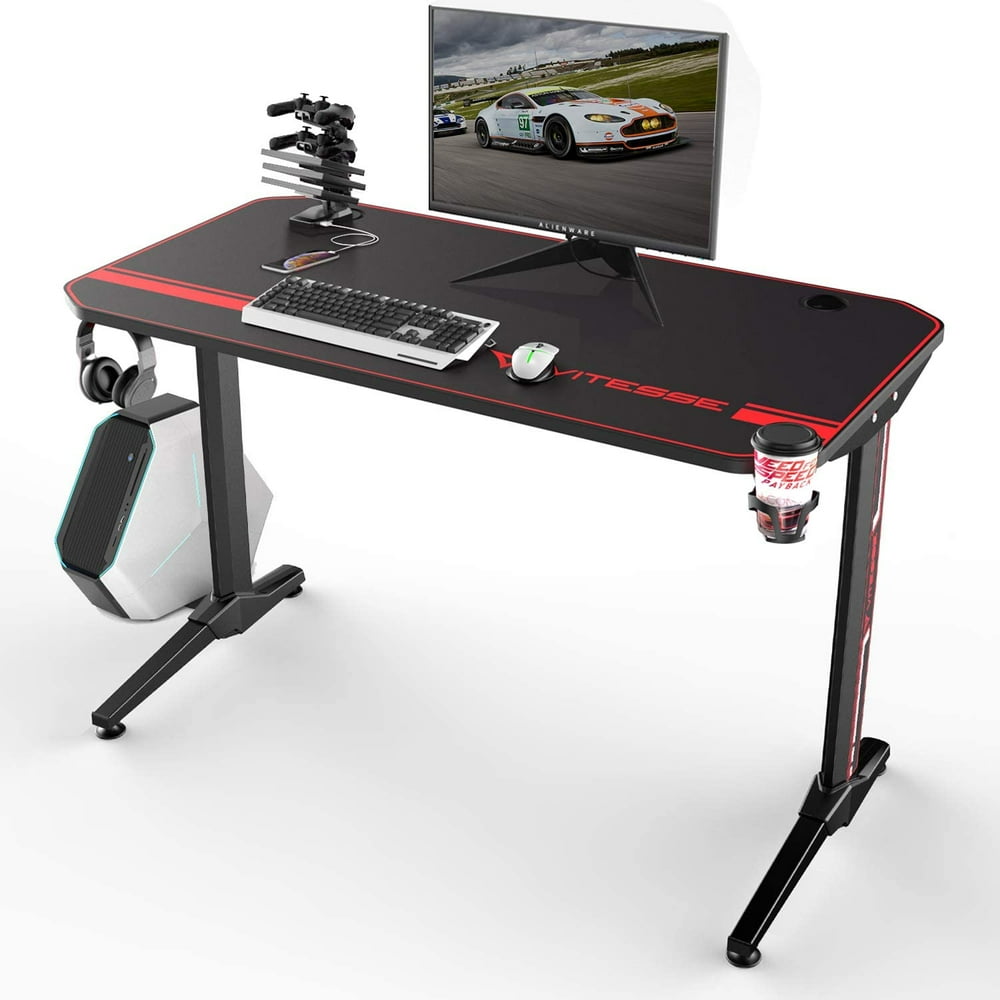 VIT 55 Inch Ergonomic Gaming Desk, T Shaped Office PC Computer Desk
