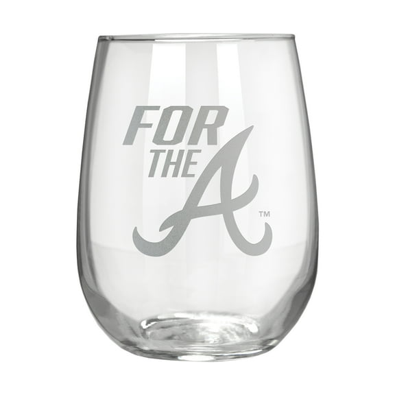 Atlanta Braves Etched 17oz. Rally Cry Stemless Wine Glass