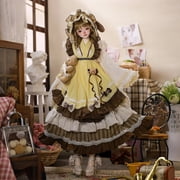 Lynn F 1/4 BJD Lolita Doll - Poseable Bariy Body Full Set Yellow Fashion Dolls