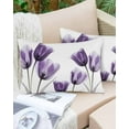 thumbnail image 6 of Purple Tulip Floral Throw Pillow Covers, Pastel Country White Wildflower Soft Breathable Pillow Cases with Invisible Zipper for Sleeping, Queen Size Pillowcases for Couch Bed Sofa Chair 20x30 Inches, 6 of 6
