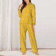thumbnail image 2 of JUNZAN Funny Chicken Print Womens Pajama Sets,Long Sleeve Button Down for Women Pjs 2 piece, 2 of 7