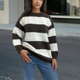 thumbnail image 3 of UYISJ Women's Striped Sweater Oversized Crewneck Long Sleeve Casual Sweater Pullover Color Blocked Fall Winter Tops S, 3 of 3