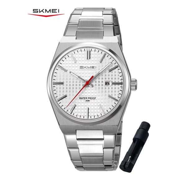 SKMEI Watch for Men Stainless Steel Waterproof Business Dress Analog Quartz Men's Watch Date Luxury Casual Wrist Watch
