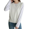 thumbnail image 5 of jinghuiyue Womens Sweater Vest V Neck Sleeveless Knitwear Tops Classic Pullover Vests Casual Business Fashion S, 5 of 8