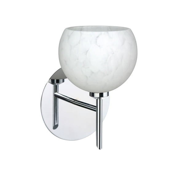 1SW-565819-LED-CR Besa Lighting Palla 5-One Light Mini Wall Sconce-5 Inches Wide by 7.15 Inches High-Chrome Finish-Carrera Glass Color-LED Lamping