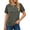 A Army Green, variant on Blouses for Women Lace Short Sleeve Shirts Summer Casual Dressy Crewneck Pleated Tunic Tops