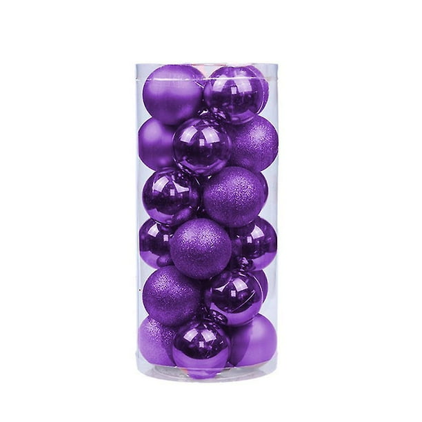 24 piezas 6cm adornos de bolas de Navidad irrompibles árbol de Navidad boda