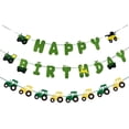 thumbnail image 1 of Set de pancartas de cumpleaños con temática de granja de tractores, suministros para fiestas, 1 of 7
