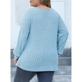 thumbnail image 4 of SUNSIOM Women's Plus Size Knitted Pullover Tops Ribbed Long Sleeve Wrap V-Neck Jumper Fall Winter Tops, 4 of 6