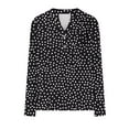 thumbnail image 6 of Blouse for Women Long Sleeve V-Neck Printed Buttons T-shirt Casual Blouse Black M,Womens Tops, 6 of 6