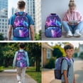 thumbnail image 2 of Jeiento Galaxy Wolves 17 Inch Backpack and Lunch Box Set for Kids Boys Girls 4 Piece Set Backpack Set with Pencil Case & Bookmarks, Large Capacity Bookbag for Elementary School, 2 of 7